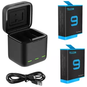 Töltő Telesin 3-slot charger box for GoPro Hero 9 + 2 batteries (GP-BNC-901) (6972860171296) kép