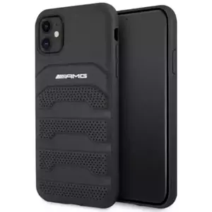 Tok AMG AMHCN61GSEBK iPhone 11 6, 1" black hardcase Leather Debossed Lines (AMHCN61GSEBK) kép