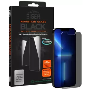 TEMPERED KIJELZŐVÉDŐ FÓLIA Eiger GLASS Mountain BLACK Privacy Screen Protector for Apple iPhone 13 Mini (EGMSP00197) kép