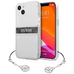 Tok Guess GUHCP13SKB4GGR iPhone 13 mini 5, 4" Transparent hardcase 4G Grey Strap Charm (GUHCP13SKB4GGR) kép
