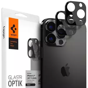 TEMPERED KIJELZŐVÉDŐ FÓLIA Spigen tR Optik, black 2 Pack - iPhone 13 Pro/Max (AGL03381) kép