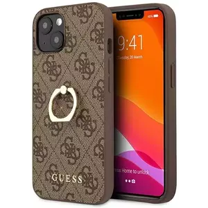 Tok Guess GUHCP13S4GMRBR iPhone 13 mini 5, 4" brown hardcase 4G with ring stand (GUHCP13S4GMRBR) kép