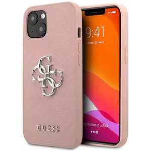 Tok Guess GUHCP13SSA4GSPI iPhone 13 mini 5, 4" pink hardcase Saffiano 4G Metal Logo (GUHCP13SSA4GSPI) kép