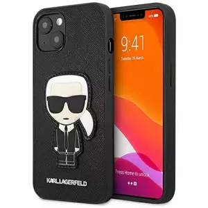 Tok Karl Lagerfeld KLHCP13SOKPK iPhone 13 mini 5, 4" black hardcase Saffiano Ikonik Karl`s Patch (KLHCP13SOKPK) kép