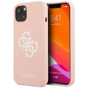 Tok Guess GUHCP13SLS4GWPI iPhone 13 mini 5, 4" pink hard case Silicone 4G Logo (GUHCP13SLS4GWPI) kép