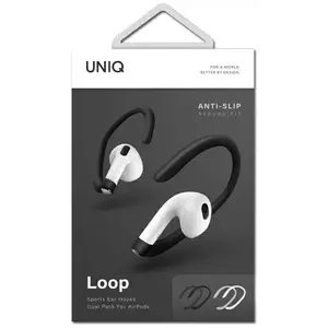 Tartó UNIQ Loop Sports Ear Hooks AirPods white-black dual pack (UNIQ-LSPORTSEHKS-WHTBLK) kép