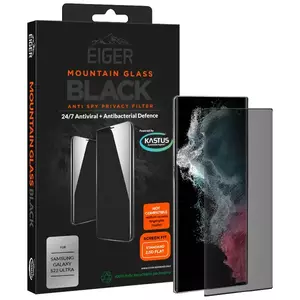 TEMPERED KIJELZŐVÉDŐ FÓLIA Eiger GLASS Mountain BLACK Privacy 3D Screen Protector for Samsung Galaxy S22 Ultra kép