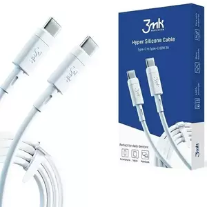 Kábel 3MK HyperSilicone Cable USB-C/USB-C white 1m 60W 3A () kép