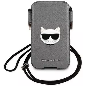 Tok Karl Lagerfeld Bag KLHCP12LOPHCHG 6, 7" grey hardcase Saffiano Ikonik Choupette Head (KLHCP12LOPHCHG) kép