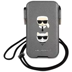 Tok Karl Lagerfeld Bag KLHCP12LOPHKCG 6, 7" grey hardcase Saffiano Ikonik Karl&Choupette Head (KLHCP12LOPHKCG) kép