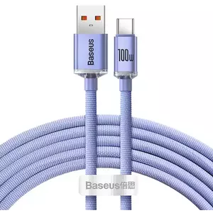 Kábel Baseus Crystal Shine cable USB to USB-C, 5A, 1.2m (purple) kép