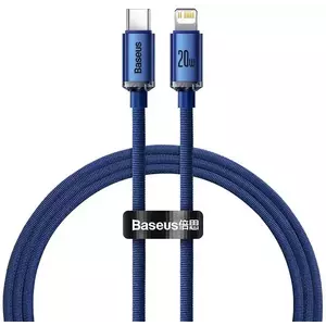 Kábel Baseus Crystal cable USB-C to Lightning, 20W, 1.2m (blue) kép