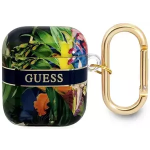 Guess GUA2HHFLB AirPods cover blue Flower Strap Collection (GUA2HHFLB) kép