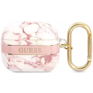 Guess GUA3HCHMAP AirPods 3 cover pink Marble Strap Collection (GUA3HCHMAP) kép