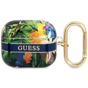Guess GUA3HHFLB AirPods 3 cover blue Flower Strap Collection (GUA3HHFLB) kép