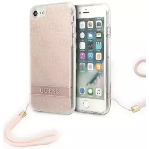 Tok Guess GUOHCI8H4STP iPhone SE 2022 / SE 2020 / 7/ 8 pink hardcase 4G Print Strap (GUOHCI8H4STP) kép