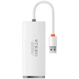 Baseus Lite Series Hub 4in1 USB to 4x USB 3.0, 25cm (White) kép