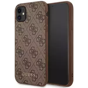 Tok Guess GUHCN61G4GFBR iPhone 11 6, 1" brown hard case 4G Metal Gold Logo (GUHCN61G4GFBR) kép