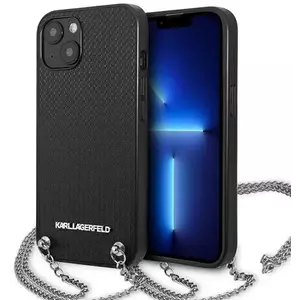 Tok Karl Lagerfeld KLHCP13MPMK iPhone 13 6, 1" hardcase black Leather Textured and Chain (KLHCP13MPMK) kép