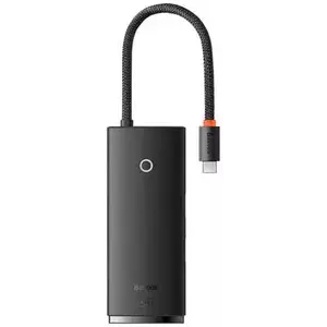 USB Hub Baseus Lite Series Hub 6w1 USB-C to 2x USB 3.0 + USB-C + HDMI + SD/TF (black) kép