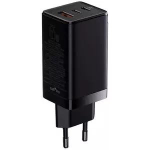 Töltő Baseus GAN3 Pro Fast Charger, 2xUSB-C + USB, 65W (black) kép