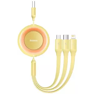 Kábel Baseus Bright Mirror 2, USB 3-in-1 cable for micro USB / USB-C / Lightning 3.5A 1.1m (Yellow) kép