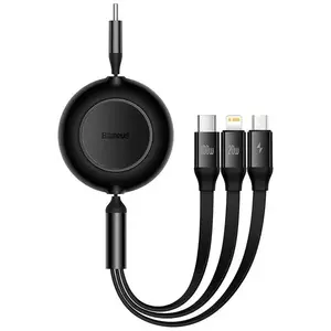 Kábel Baseus Bright Mirror 4, USB-C 3-in-1 cable for micro USB / USB-C / Lightning 100W / 3.5A 1.1m (Black) kép