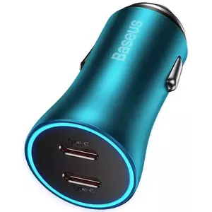 Autó töltő Baseus Golden Contactor Pro car charger, 2x USB-C, 40W (blue) kép
