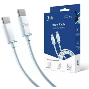 Kábel 3MK Hyper Cable USB-C 2m 100W White kép