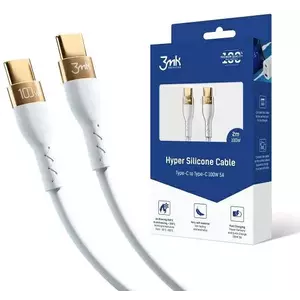 Kábel 3MK HyperSilicone Cable USB-C2m 100W White kép