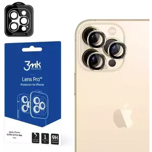 TEMPERED KIJELZŐVÉDŐ FÓLIA 3MK Lens Protection Pro iPhone 13 Pro / 13 Pro Max gold Camera lens protection with mounting frame 1 pc. kép