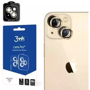 TEMPERED KIJELZŐVÉDŐ FÓLIA 3MK Lens Protection Pro iPhone 14 Plus 6.7 "gold Camera lens protection with mounting frame 1 pc. kép