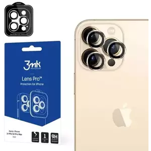 TEMPERED KIJELZŐVÉDŐ FÓLIA 3MK Lens Protection Pro iPhone 14 Pro / 14 Pro Max gold Camera lens protection with mounting frame 1 pc. kép