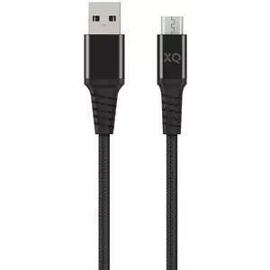 Kábel XQISIT NP Cotton braided micro USB to USB-A 2.0 20 black (50878) kép
