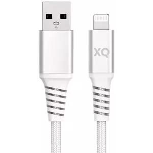 Kábel XQISIT NP Cotton braided Lightn. to USB-A 2.0 200c white (50884) kép