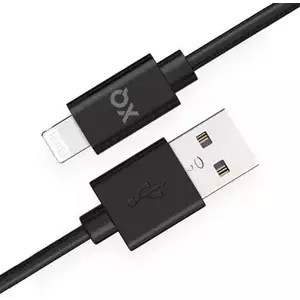 Kábel XQISIT NP Cotton braided Lightn. to USB-A 2.0 200cm black (50885) kép