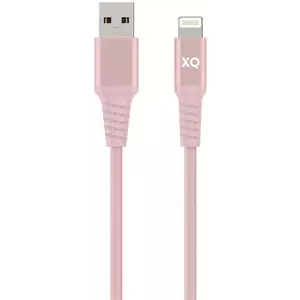 Kábel XQISIT NP Cotton braided Lightn. to USB-A 2.0 200cm pink (50886) kép