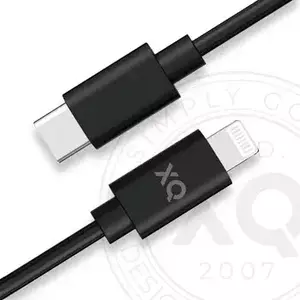 Kábel XQISIT NP Charge & Sync Lightn. to USB-C 2.0 150cm black (50890) kép