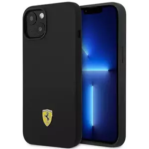 Tok Ferrari FEHCP14SSIBBK iPhone 14 6, 1" black hardcase Silicone Metal Logo (FEHCP14SSIBBK) kép
