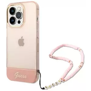 Tok Guess GUHCP14XHGCOHP iPhone 14 Pro Max 6, 7" pink hardcase Translucent Pearl Strap (GUHCP14XHGCOHP) kép