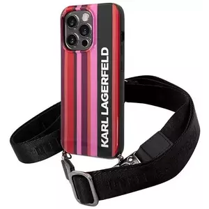 Tok Karl Lagerfeld KLHCP14XSTSTP iPhone 14 Pro Max 6, 7" hardcase pink Color Stripes Strap (KLHCP14XSTSTP) kép