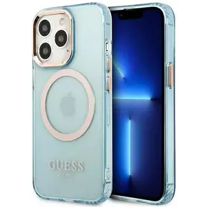 Tok Guess GUHMP13LHTCMB iPhone 13 Pro blue hard case Gold Outline Translucent MagSafe (GUHMP13LHTCMB) kép