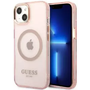 Tok Guess GUHMP13MHTCMP iPhone 13 6, 1" pink hard case Gold Outline Translucent MagSafe (GUHMP13MHTCMP) kép