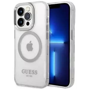 Tok Guess GUHMP14LHTRMS iPhone 14 Pro 6, 1" silver hard case Metal Outline Magsafe (GUHMP14LHTRMS) kép