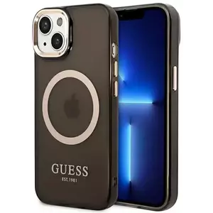 Tok Guess GUHMP14MHTCMK iPhone 14 Plus 6, 7" black hard case Gold Outline Translucent MagSafe (GUHMP14MHTCMK) kép