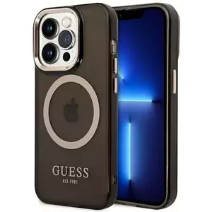 Tok Guess GUHMP14XHTCMK iPhone 14 Pro Max 6, 7" black hard case Gold Outline Translucent MagSafe (GUHMP14XHTCMK) kép