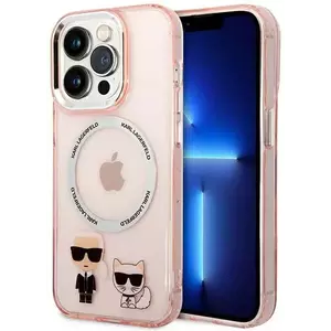 Tok Karl Lagerfeld KLHMP14LHKCP iPhone 14 Pro 6, 1" hardcase pink Karl & Choupette Aluminium Magsafe (KLHMP14LHKCP) kép