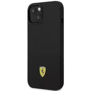 Tok Ferrari iPhone 14 Plus 6, 7" black hardcase Silicone Metal Logo Magsafe (FEHMSIP14MBK) kép