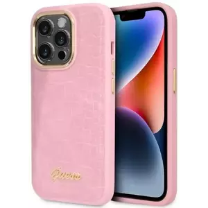 Tok Guess iPhone 14 Pro 6, 1" pink hardcase Croco Collection (GUHCP14LHGCRHP) kép