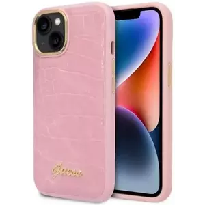 Tok Guess iPhone 14 Plus 6, 7" pink hardcase Croco Collection (GUHCP14MHGCRHP) kép